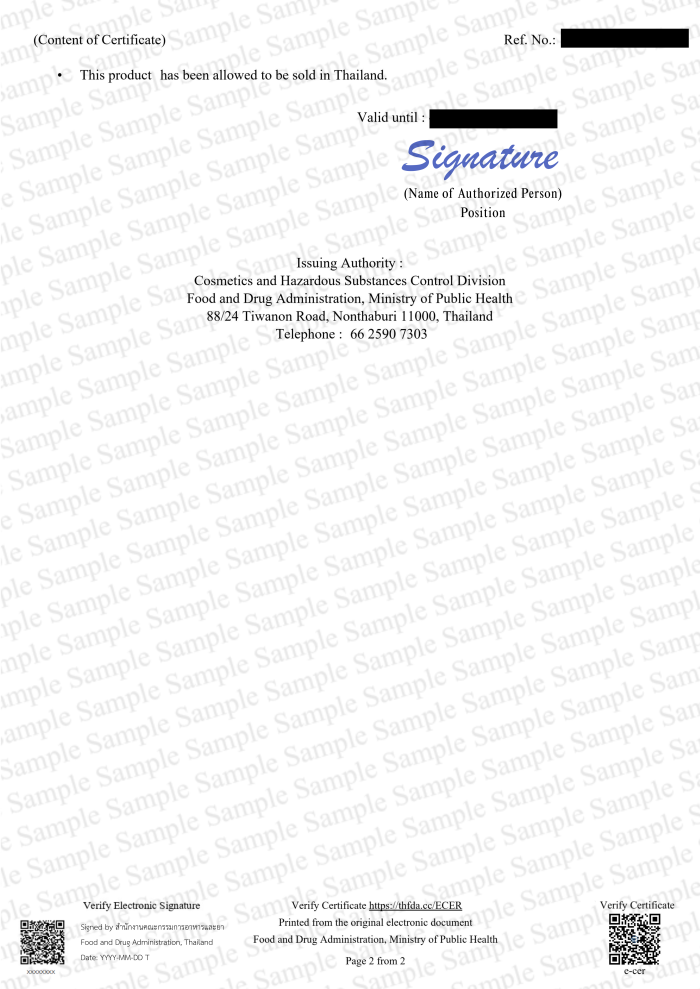 FDA THAI : Food and Drug Administration, Thailand